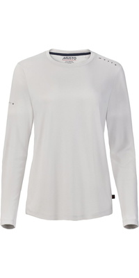 2026 Musto Womens Evo Crew Sunblock Long Sleeve Tee 82445 - Platinum