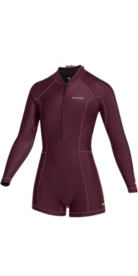 2026 Mystic Frauen Lunar 2/2mm Reißverschluss Vorne Langärmel Shorty Neoprenanzug 35000.260070 - Oxblood Red
