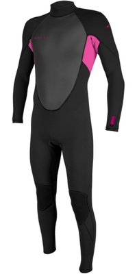 2026 ONeill Junior Reactor-2 3/2mm Rückenreißverschluss Neoprenanzug 5044B - Black / Berry