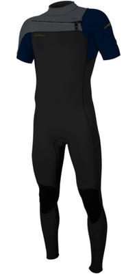 2026 ONeill M&auml;nner Hammer 2mm Brustrei&szlig;verschluss Kurz&auml;melig Neoprenanzug 5056 - Black / Abyss / Graphite