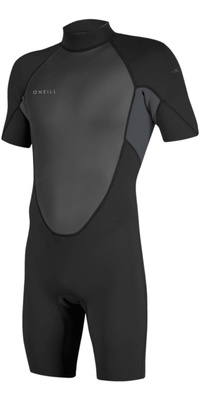 2026 ONeill Mens Reactor-2 2mm Back Zip Shorty Wetsuit 5041B - Black / Graphite