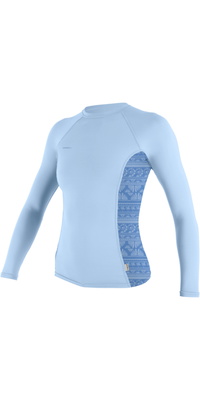 2026 ONeill Frauen Hyperfreak Skins Langarm-Lycra-Weste 5695  Chambray-Blau / Surf Abstract
