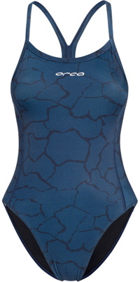 2026 Orca Frauen Kernstück Einteiler Dünnes Träger Schwimmanzug MS53 - Blue