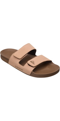 2026 Quiksilver M&auml;nner Rivi Leder-Sandale Mit Doppelter Weitenregulierung AQYL101256 - Sand