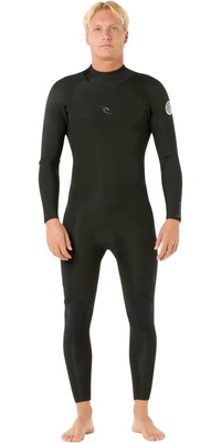 2026 Rip Curl Männer Dawn Patrol 3/2mm Rückenreißverschluss Neoprenanzug 16UMFS - Black