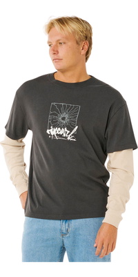 2026 Rip Curl M&auml;nner Innere Visionen Zerstört Langer Ärmel Tee 0Y7MTE - Washed Black