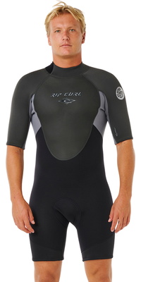 2026 Rip Curl M&auml;nner Omega 2mm R&uuml;ckenrei&szlig;verschluss Shorty Neoprenanzug 128MSP - Grey