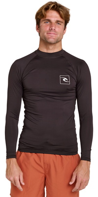 2026 Rip Curl Mens Streamline UPF Long Sleeve Rash Vest 171MRV - Black