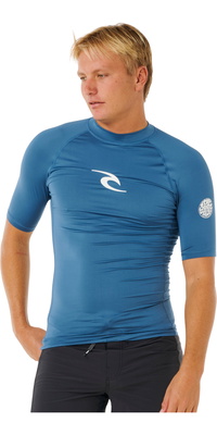 2026 Rip Curl M&auml;nner Waves UPF Performance Kurzarm-Lycra-Weste 16MMRV - Bluefin