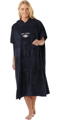 2026 Rip Curl Frauen Classic Surf Hooded Poncho Towel 00ZWTO - Black /Off White