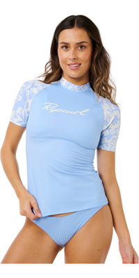 2026 Rip Curl Frauen Pacific Coast UPF Short Sleeve Lycra Vest 1A3WRV - Sky Blue