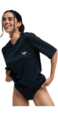 2026 Roxy Frauen Happy Waves Kurzarm-Lycra-Weste ERJWR03913 - Anthracite