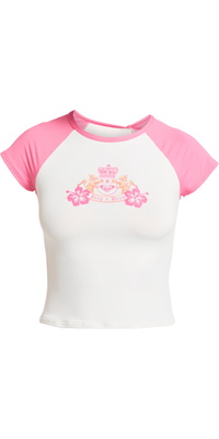 2026 Roxy Frauen Roxy Juicy Short Sleeve Lycra Lycra Vest ERJWR03937 - Azalea Pink