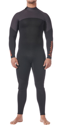 2026 Typhoon M&auml;nner Essential 3/2mm R&uuml;ckenrei&szlig;verschluss Neoprenanzug 250000 - Black / Solar
