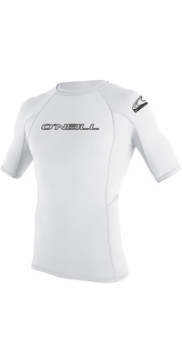 2026 Oneill Youth Basic Skins Short Sleeve Rash Vest 3345 - Weiß