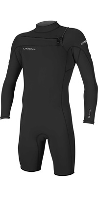 2026 O'Neill Mens Hammer 2mm Long Sleeve Chest Zip Shorty Wetsuit 4928 - Black
