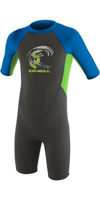 2026 ONeill Toddler Reactor 2mm Back Zip  Shorty Wetsuit 4867 - Graphite / Dayglo / Ocean