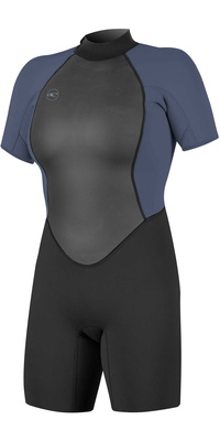 2025 ONeill Womens Reactor II 2mm Back Zip Shorty Wetsuit 5043 - Black / Mist