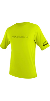 2026 O'Neill Youth Basic Skins Short Sleeve Rash Tee 3422 - Lime