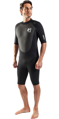 2026 Gul Männer G-Force 3mm Rückenreißverschluss Shorty Neoprenanzug GF3305-B7 - Black