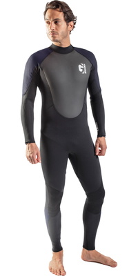 2026 Gul Mens G-Force 3mm Back Zip Flatlock Wetsuit GF1305-B7 - Black / Navy
