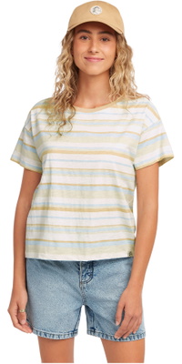 2026 ONeill Womens Originals Boxy Stripe T-Shirt 1850251 - Blue Originals Tee Stripe