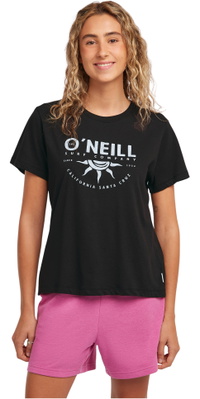 2026 ONeill Womens Front Print T-Shirt 1850265 - Black Out