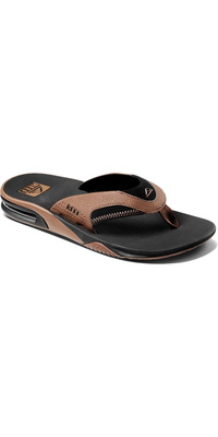2026 Reef Herren Fanning Flip Flops Ci8102 - Schwarz / Hellbraun