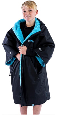 2026 Dryrobe Junior Advance Kurzarm-Umkleidemantel V3KSS  Black / Blau