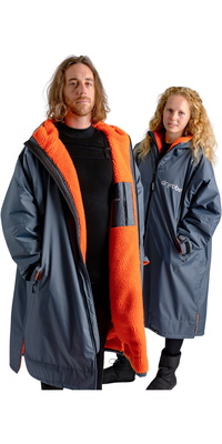 2026 Dryrobe Advance Long Sleeve Changing Robe DALSV3 - Dark Grey / Orange