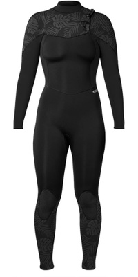 2026 Xcel Frauen Comp 4/3mm Brustreißverschluss Neoprenanzug WN43ZXC4P - Black / Palm Print