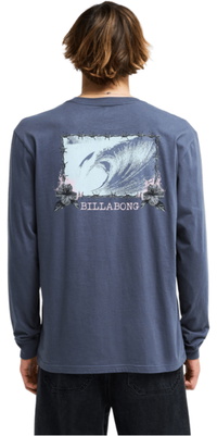 2026 Billabong M&auml;nner Retro-Plakat Langarm-T-Shirt EBYZT00615 - Ombre Blue