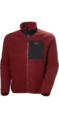 2025 Helly Hansen Mens Panorama Pile Fleece Block Jacket 49460 - Mars Red