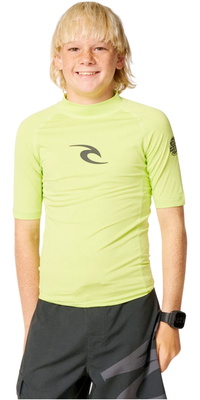 2026 Rip Curl Junior Waves UPF-Lycra-Weste Mit Kurzen Ärmeln 136BRV - Lime
