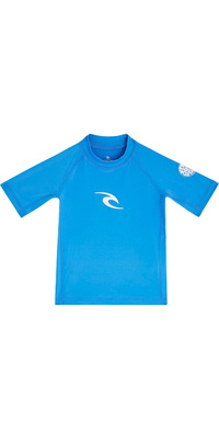 2026 Rip Curl Junior Waves UPF-Lycra-Weste Mit Kurzen Ärmeln 136BRV - Blue Gum