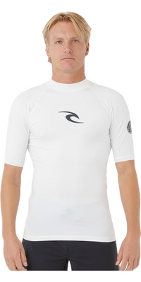 2026 Rip Curl M&auml;nner Waves UPF Performance Kurzarm-Lycra-Weste 16MMRV - White