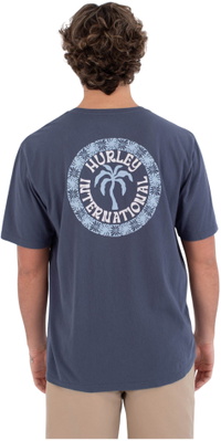 2026 Hurley M&auml;nner Palm T-Shirt HSP26MMTS09552435 - Navy