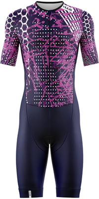 2026 HUUB Frauen Collage Tri Suit COLTSNP - Navy / Pink