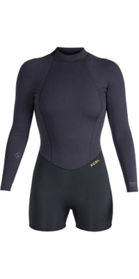 2026 Xcel Womens Comp+ 2/1.5mm Long Sleeve Back Zip Boy Cut Spring Wetsuit WE215CP6-BLK - Black
