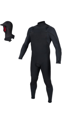 2026 ONeill Mens Mutant+ 4/3mm Chest Zip Hooded Wetsuit 5724 - Black