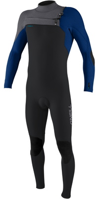 2026 O'Neill Junior Hyperfreak+ 5/4mm Chest Zip Wetsuit 5381 - Tempered Steel / Twilight Blue / Smoke