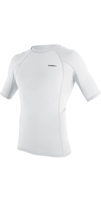 2026 O'Neill Mens Basic Skins Short Sleeve Rash Vest 5713 - White