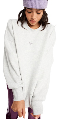 2026 Roxy Womens Solar Rush Relaxed Sweatshirt ERJFT05138 - Light Grey Heather