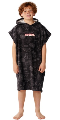 2026 Rip Curl Junior Sitzungen Hooded Handtuch 00DBTO - Washed Black