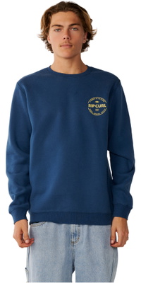 2026 Rip Curl M&auml;nner Grundstoff Crew Sweatshirt 0CEMFL - Light Navy