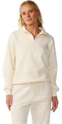 2026 Rip Curl Frauen Partywelle 1/2 Reißverschluss Fleece 0ECWFL - Off White