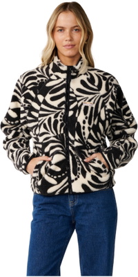 2026 Rip Curl Frauen Party-Paket Reißverschluss Durch Polar Fleece 0EGWFL - Black / Weiß