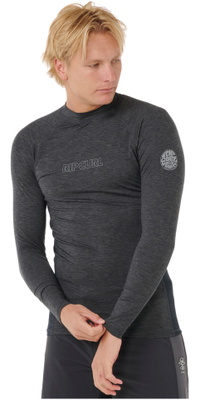 2026 Rip Curl M&auml;nner Dawn Patrol UPF Langarm-Lycra-Westen 194MRV - Black Marle