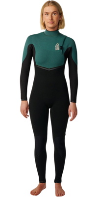 2026 Rip Curl Womens E-Bomb 4/3mm Zip Free Wetsuit 16LWFS - Dark Green