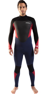 2025 Gul Männer Response 4/3mm Gbs Rückenreißverschluss Neoprenanzug RE1246-C1 - Navy / Red